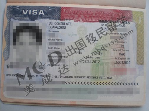 蘭姨的美國(guó)F2A簽證樣本