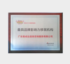 最具品牌影響力移民機構