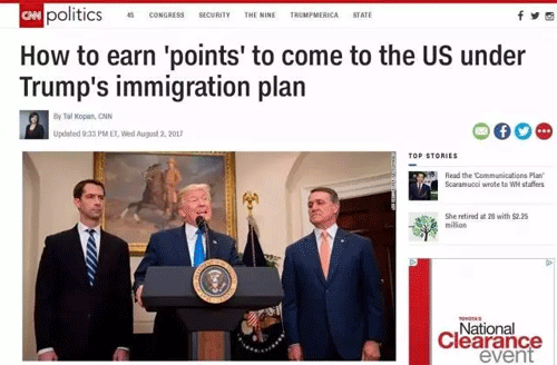 川普力挺移改，積滿30分才能申綠卡！快來(lái)算算你能得